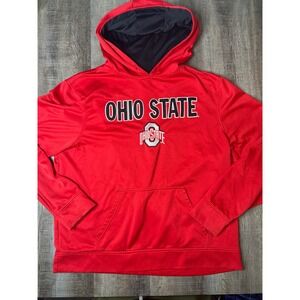Scarlet & Gray Ohio State Buckeyes Hoodie Red Embroidered Sweatshirt XL Mens